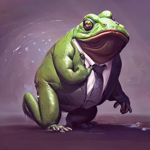 Prompt: hyper realistic derpy hybrid of big chungus danny devito john candy frogman by greg rutkowski