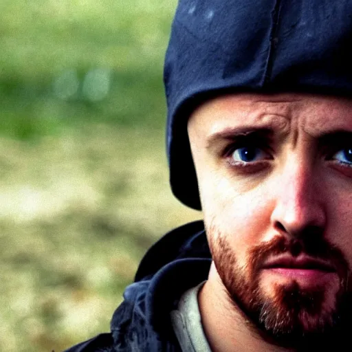 Image similar to jesse pinkman from breaking bad in the vietnam war, 4 k, hyper realistic