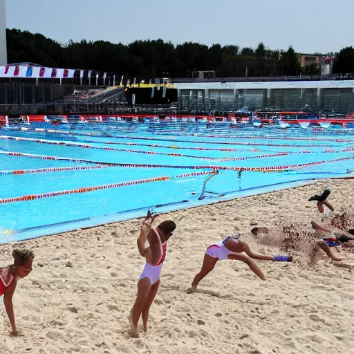 Image similar to olympic swimming in sand