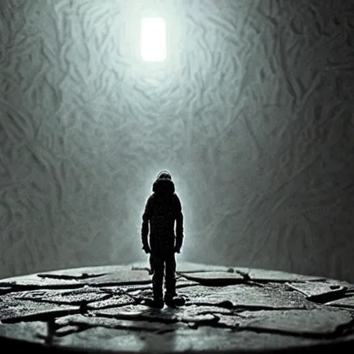 Image similar to the strange visitor, extremely detailed claymation art, extremely realistic, dark, moody, foggy