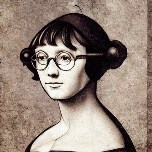 Image similar to Velma Dinkley painted by Leonardo da Vinci