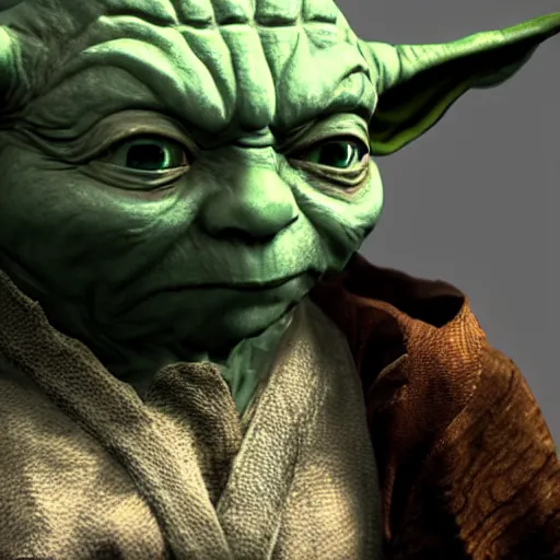 Image similar to Jedi Master Yoda in Skyrim, 4k HDR