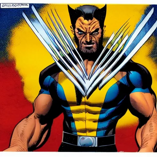 Image similar to x men wolverine doing late art