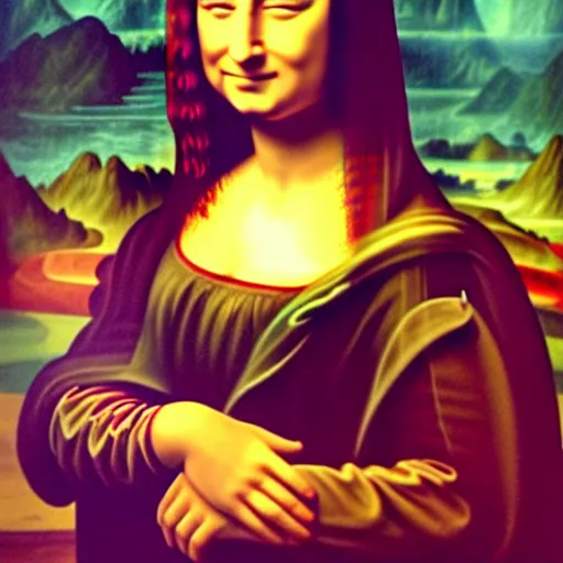 Image similar to Kim Kardashian dressed as the Mona Lisa