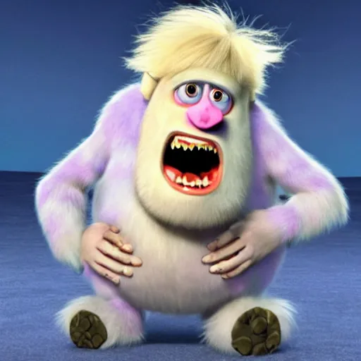 Image similar to boris johnson as a monster in monsters inc.