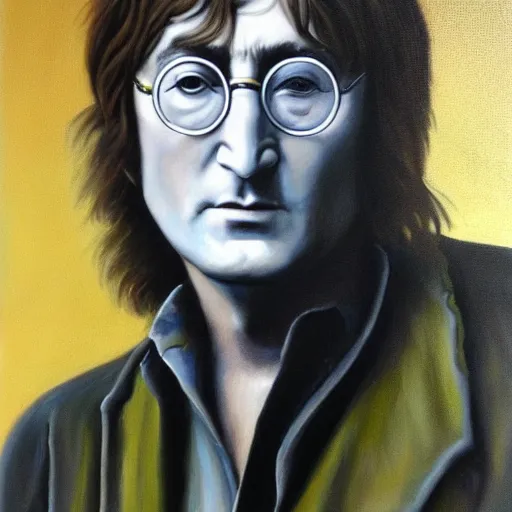 Image similar to A portrait of John Lennon, oil painting, majestic, detailed, high resolution