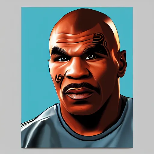 Prompt: Mike tyson grand theft auto art style digital painting artwork