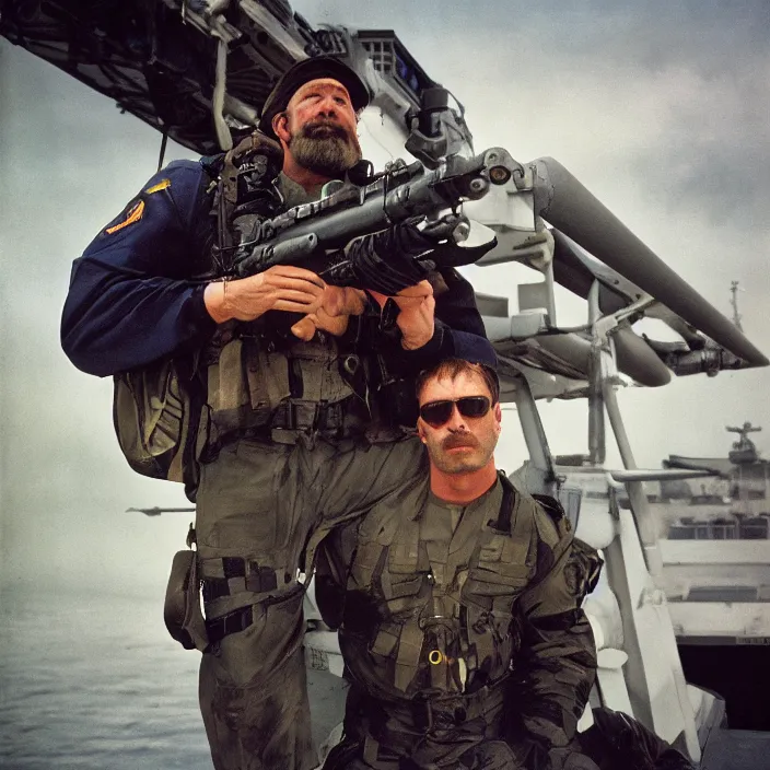 Image similar to us navy seal on aircraft carrier, fine art portrait photography, kodak portra, 8 k, soft light, clean lines, fashion photography, albrecht durer, caravaggio, diego velazquez, johannes vermeer