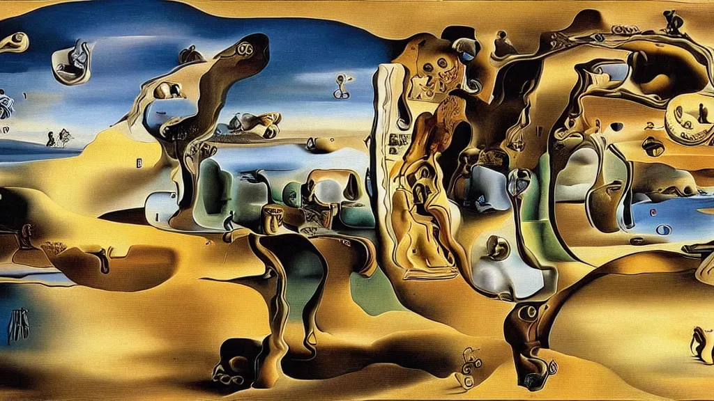 Image similar to the newest masterpiece of salvador dali, it is called ; time doesn't exist