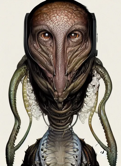 Image similar to full body picure of elon musk!!! as slimy mollusk, anthropomorphic character, drool, concept art, intricate, elegant, highly detailed, digital painting, artstation, wallpaper, smooth, sharp focus, illustration, art by giger and artgerm and greg rutkowski and alphonse mucha