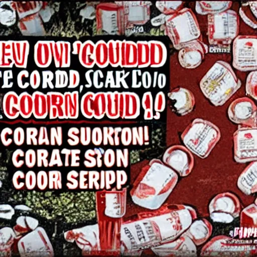 Image similar to We've got you surrounded, come out and drink your corn syrup!