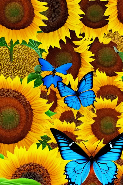 Prompt: sunflowers and butterflies, scenery wallpaper aesthetic, beautiful, cinematic, dramatic, super detailed and intricate, hyper realistic, 4 k render, by al feldstein, by darwyn cooke, by kentaro miura, by koson ohara,