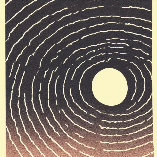 Image similar to a risograph of a black hole