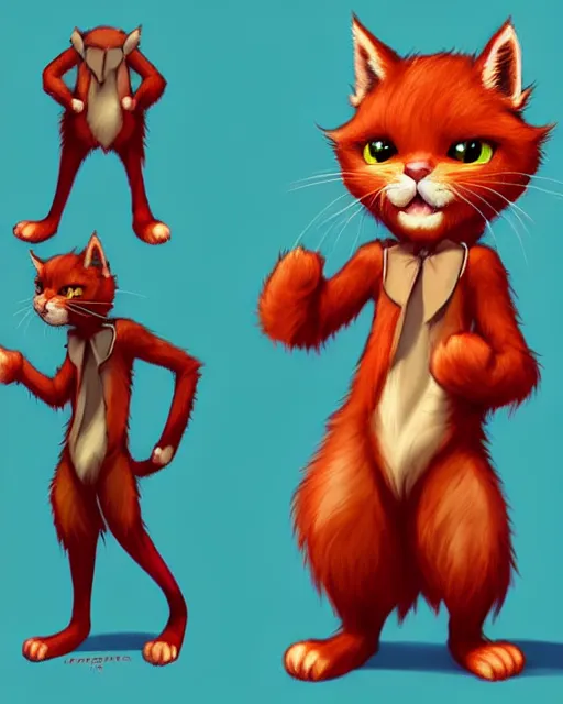 Image similar to character concept art of a cute young male anthropomorphic furry red cat | | cute - fine - face, pretty face, key visual, realistic shaded perfect face, fine details by stanley artgerm lau, wlop, rossdraws, james jean, andrei riabovitchev, marc simonetti, and sakimichan, trending on artstation