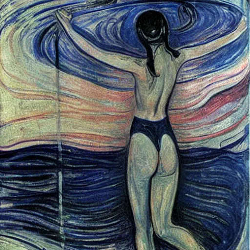 Image similar to epic digital art, realistic, extreme detail, by edvard munch of artistic form coming into being as two elements are successfully fused.