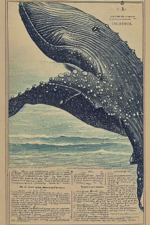 Image similar to cover scan of victorian book about whales