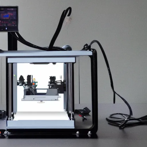 Prompt: the worlds most high tech 3 d printer