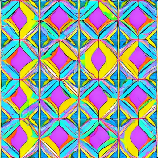 Prompt: repeating colorful geometric lines