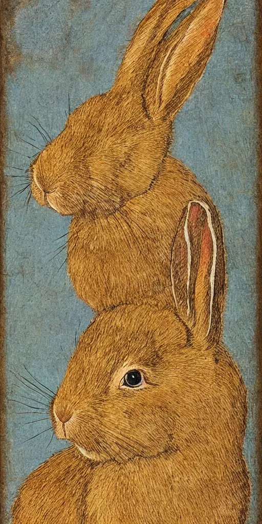 Image similar to a rabbit in the style of da vinci