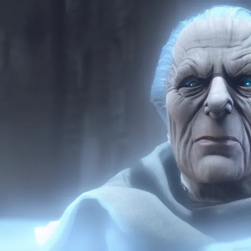 Image similar to Film still of Emperor Palpatine, from Red Dead Redemption 2 (2018 video game)