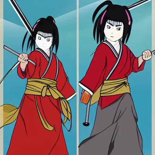 Image similar to kunoichi in the style of yaegashi nan