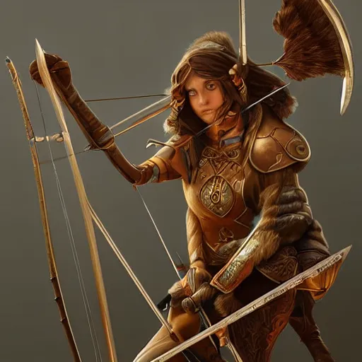 Prompt: mechanical archer, 8 k, highly detailed, realistic, professional art, tolkien style elf, artstation, digital painting, ultra detailed,