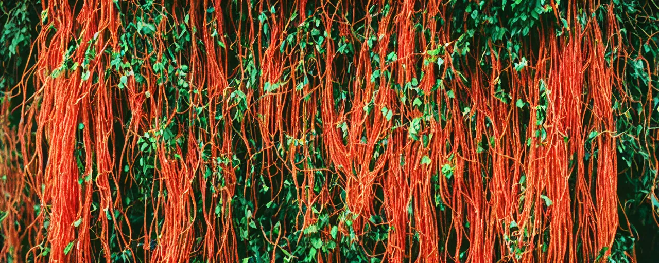 Prompt: photo of vibrant spaghetti growing on a tree, canon 5 0 mm, cinematic lighting, photography, film, kodachrome