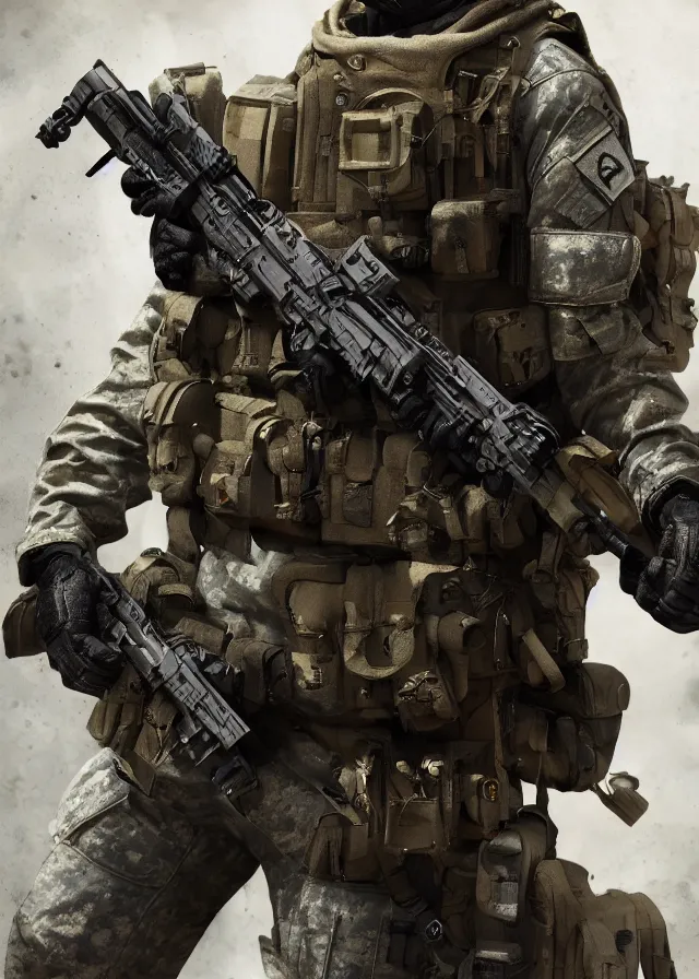 Image similar to special forces soldier in a acronym suit, character concept art, hyperrealistic, aaron beck concept, call of duty, battlefield, octane render, photo realistic