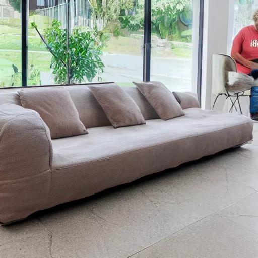 Image similar to a cooked spaghetti sofa