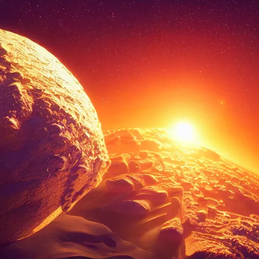 Image similar to golden earth in space digital art synthwave detailed sharp focus synthwave art aesthetic octane render raw cinematic trending on artstation, highly detailed, matte painting