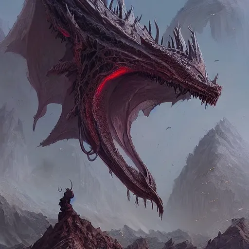 Prompt: professional concept art of a dragon by artgerm and greg rutkowski. an intricate, elegant, highly detailed digital painting, concept art, smooth, sharp focus, illustration, in the style of simon stalenhag, wayne barlowe, and igor kieryluk.