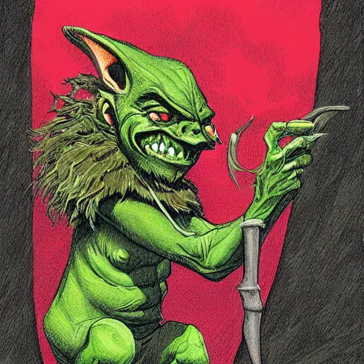 Prompt: goblin illustration by jack prelutsky