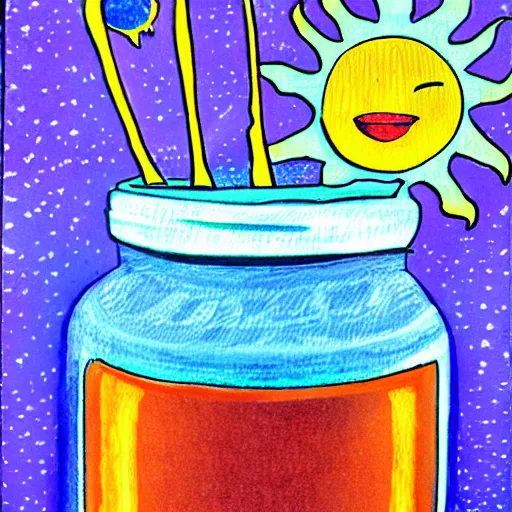 Image similar to the sun in a jar