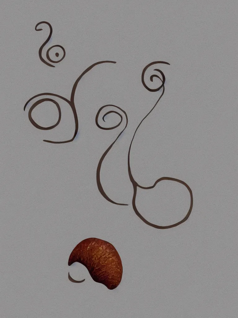 Image similar to a digital painting of an acorn that turns into a tree in the shape of a treble clef with some light effects, dynamic, energetic, but minimal af