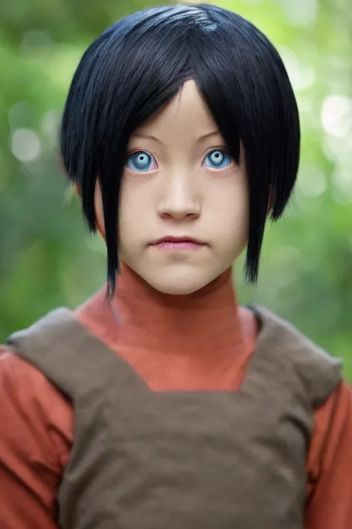 Image similar to a photo of real life toph from avatar