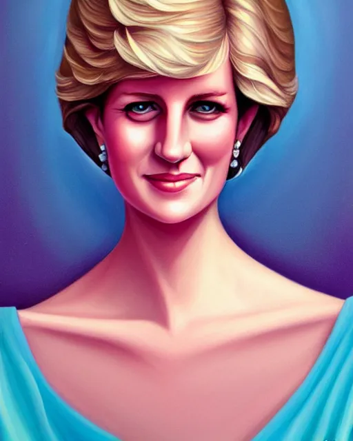 Prompt: Elegant portrait of princess diana, lois van baarle