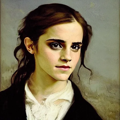 Image similar to Emma Watson by Gustave Courbet