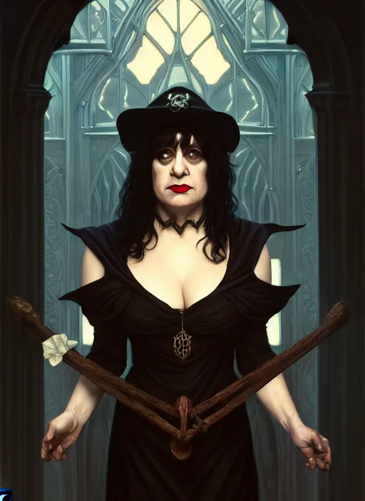 Image similar to lydia lunch as a medieval witch, symmetry!! portrait of seinfeld, glowing lights!! intricate, elegant, highly detailed, digital painting, artstation, concept art, smooth, sharp focus, illustration, art by artgerm and greg rutkowski and alphonse mucha