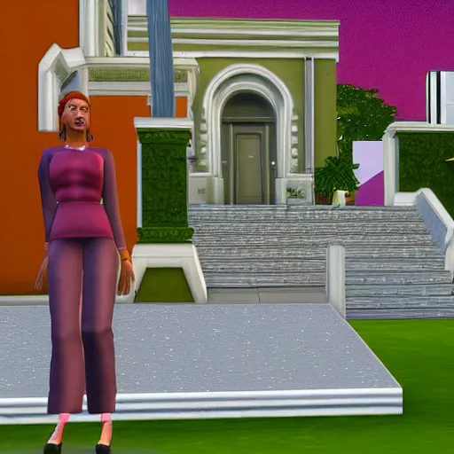 Prompt: madonna. snapshot from the sims 1.