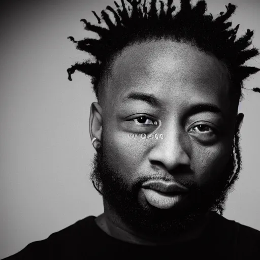 Image similar to monochrome HD digital studio photograph of the ODB from wu tang Clan