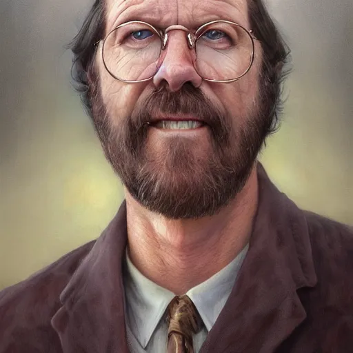 Image similar to Beautiful hyperrealistic detailed matte portrait painting of Gene Belcher from Bobs Burguer by andreas rocha and john howe and Martin Johnson