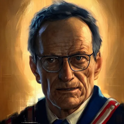 Image similar to portrait of a man by greg rutkowski, chancellor or the galactic alliance, he looks like brian cranston, star wars expanded universe, he is about 6 0 years old, wearing uniform of the galactic alliance, highly detailed portrait, digital painting, artstation, concept art, smooth, sharp foccus ilustration, artstation hq