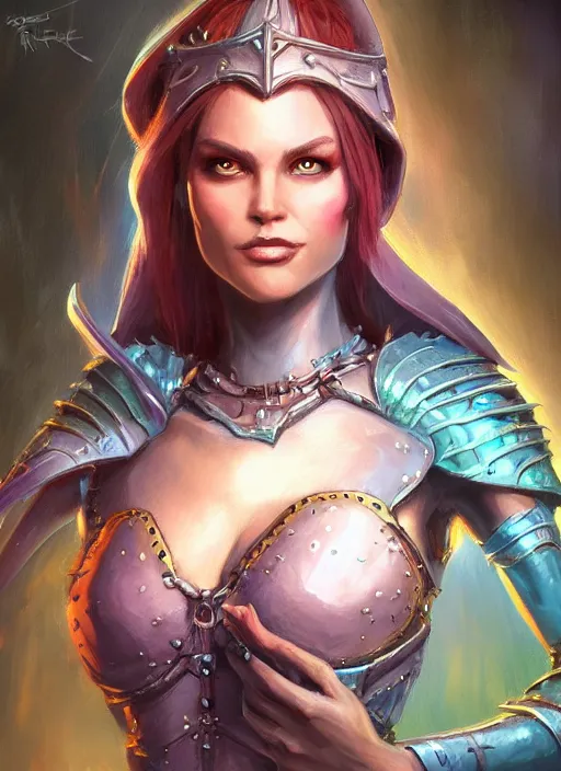 Prompt: human female, ultra detailed fantasy, dndbeyond, bright, colourful, realistic, dnd character portrait, full body, pathfinder, pinterest, art by ralph horsley, dnd, rpg, lotr game design fanart by concept art, behance hd, artstation, deviantart, hdr render in unreal engine 5