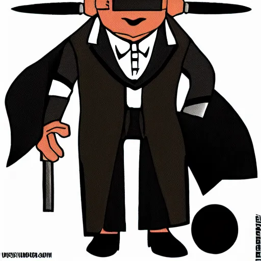 Prompt: cyclops in a tuxedo, character illustration