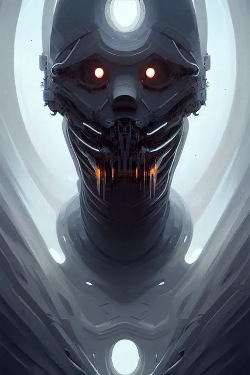 Prompt: professional concept art symmetrical portrait of a ominous floating!! mechanical terrifying!! species thing in a dark room by artgerm and greg rutkowski. an intricate, elegant, highly detailed digital painting, concept art, smooth, sharp focus, illustration, in the style of cam sykes.