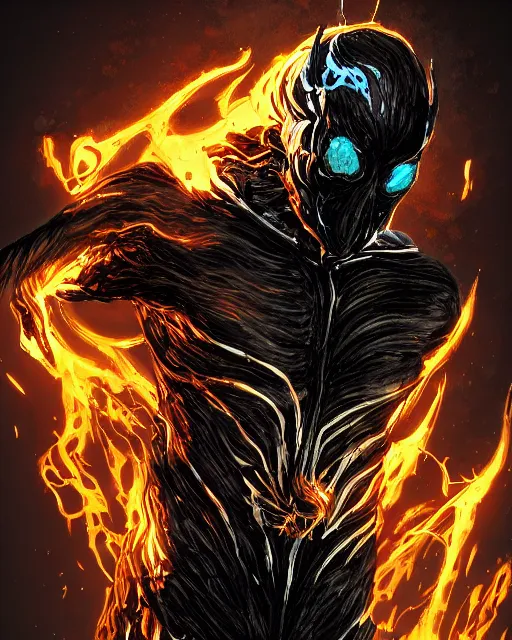 Image similar to ghost rider symbiote, dynamic lighting, fantasy concept art, trending on art station, stunning visuals, creative, cinematic, ultra detailed, comic strip style