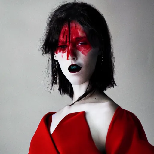 Prompt: portrait photograph of Satan, editorial story, Vogue Italy, editorial photography
