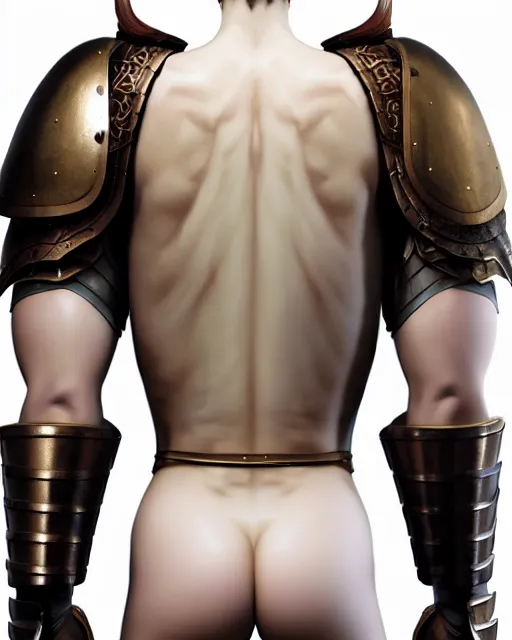 Image similar to side view of torso of pale skin beauty, scandinavian, finnish, caucasian, caucasoid, viking armor, paint by ilya kuvshinov and ross tran and karol bak and stanley lau and anna dittmann and artgerm and xiaoguang sun and tian zi