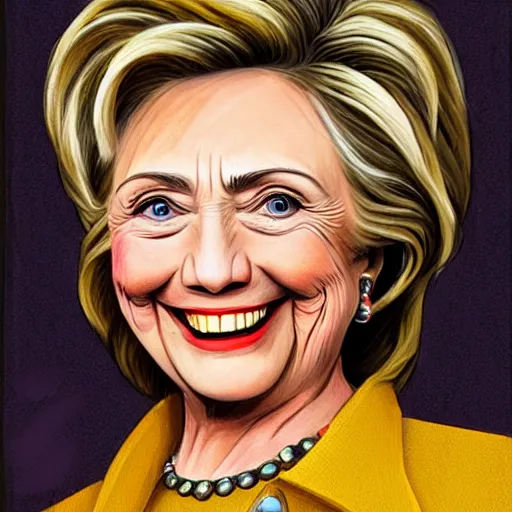Image similar to hillary clinton in the style of frank franzetta