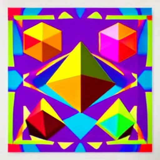 Prompt: abstract colorful platonic solids